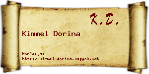 Kimmel Dorina névjegykártya
